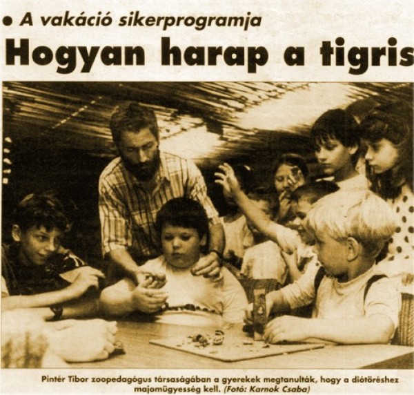 Pintér Tibor, az ország első zoopedagógusa (Délmagyarország, 1997.08.16.)